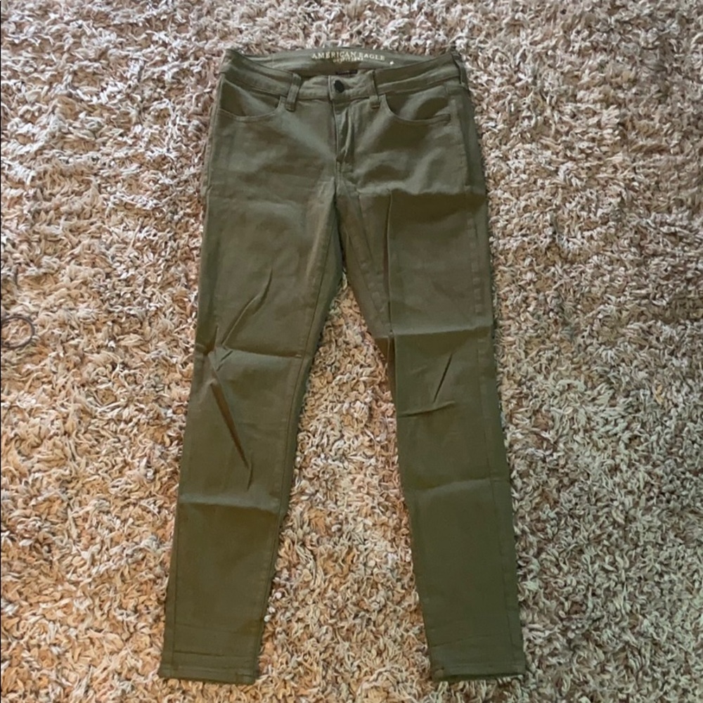 Olive green jegging. Size 8, worn once